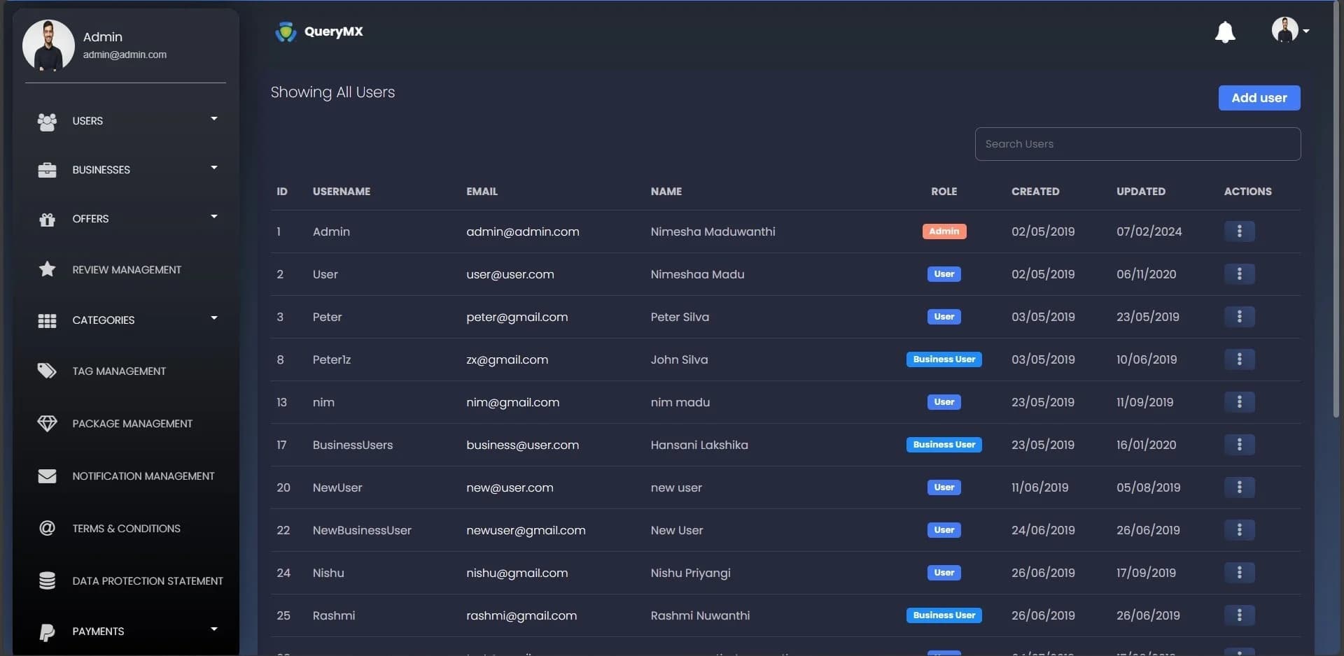 QueryMX Web App 1
